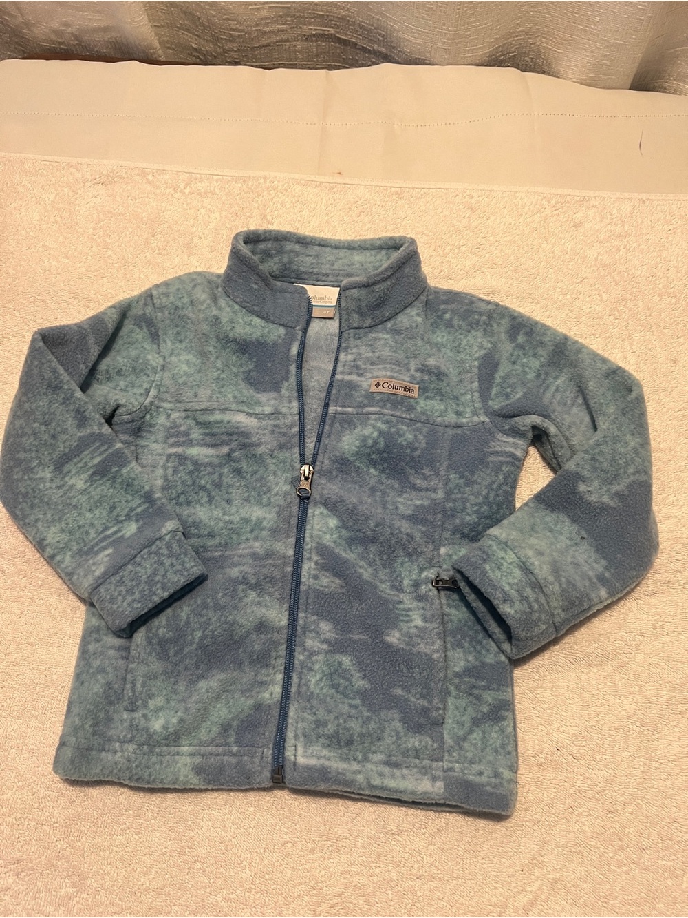 Columbia Kids Blue Tie-Dye Fleece Jacket Size 4T